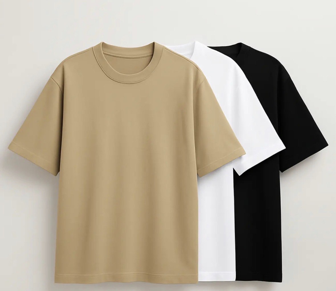 Kit 3 Oversized Masculina Stretwear Básica Lisa Premium