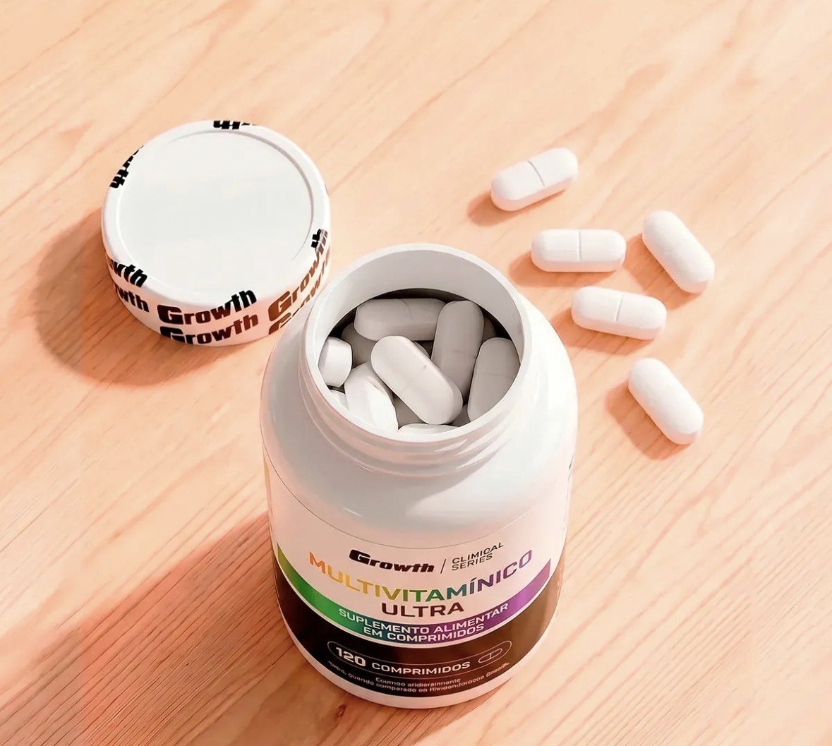Multivitamínico Ultra 120 Comp - Growth Supplements Sabor Sem Sabor