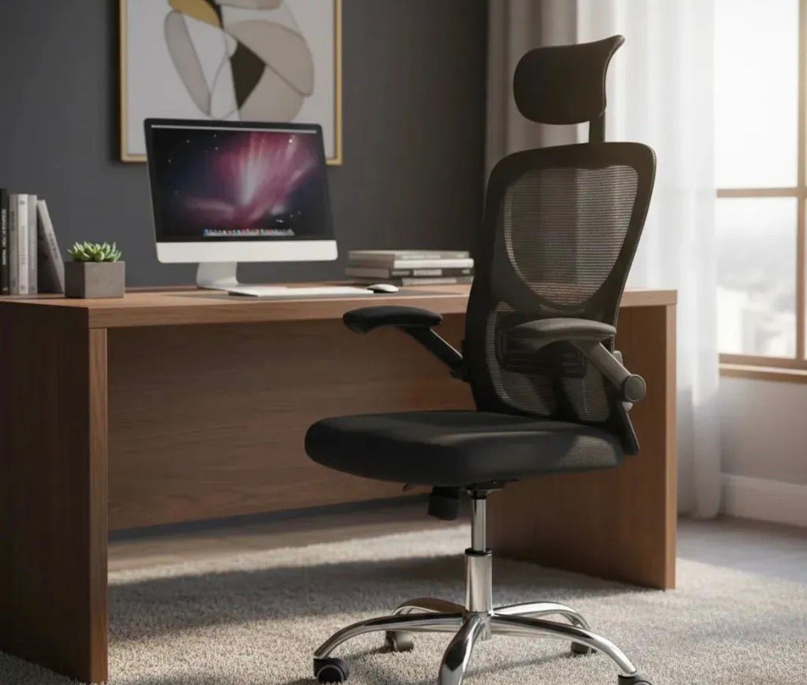 Cadeira De Escritório Ergonômica Ravena Apoio Lombar E Nuca