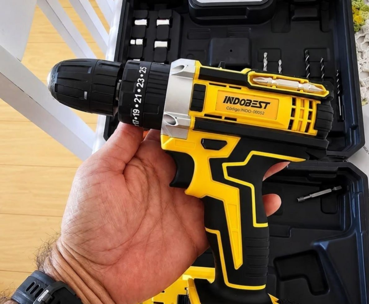 Parafusadeira Furadeira Sem Fio 2 Baterias 340w 1550 RPM