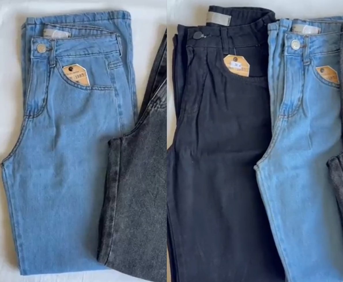 Calça Wide Leg Jeans Pantalona