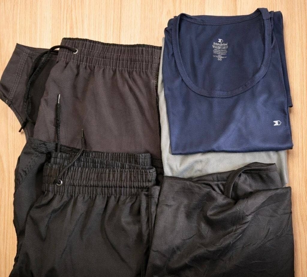 Kit 5 Peças 3 Camisas Regata Dry-fit Sandrini  2 Shorts Tactel