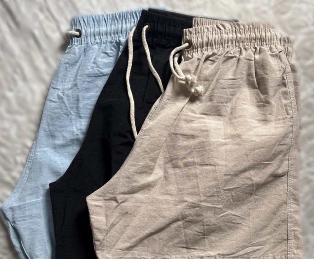 Kit com 3 Shorts Mauricinho Linho