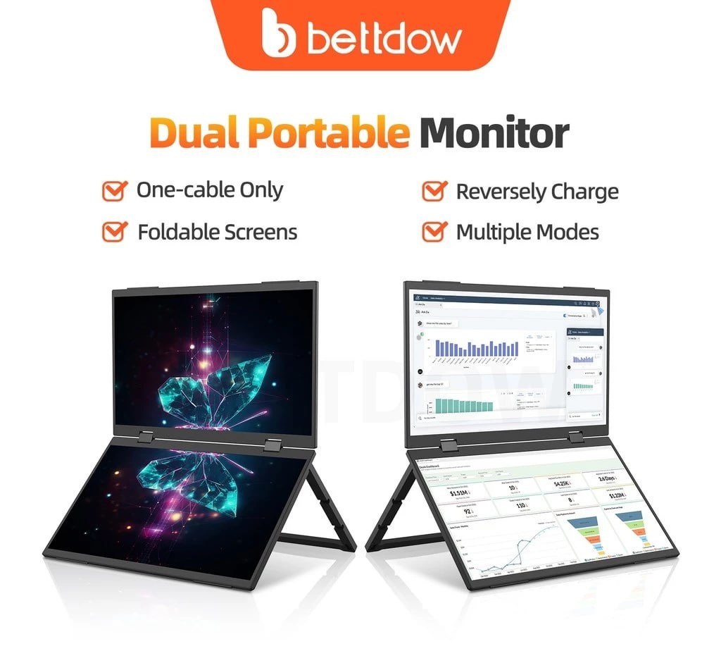 Monitor De Tela Dupla BETTDOW 15.4 Dobrável 315 Portátil 169 IPS FHD