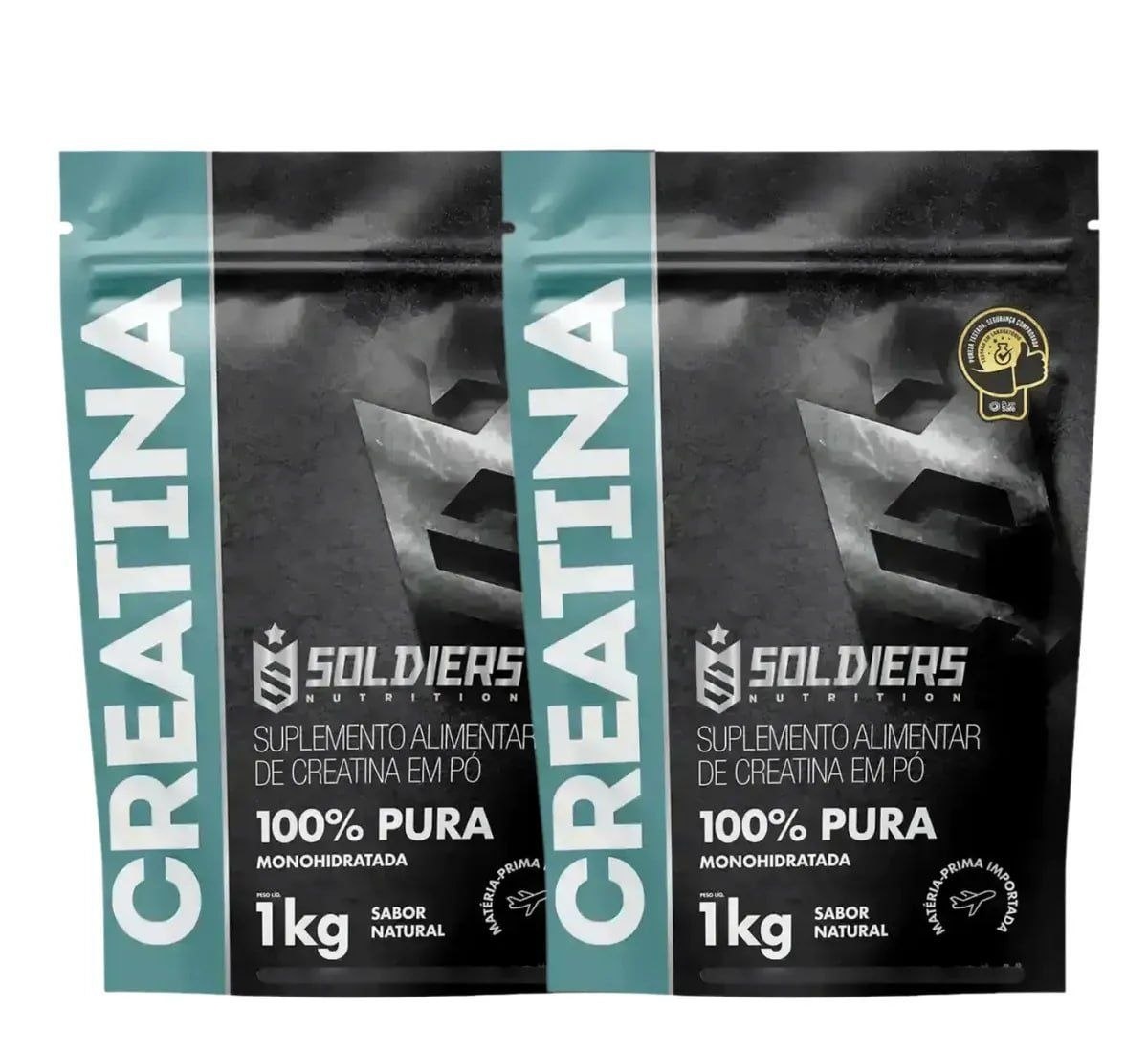 Creatina Suplemento Monohidratada em pó 100 Pura - Soldiers Nutrition x2