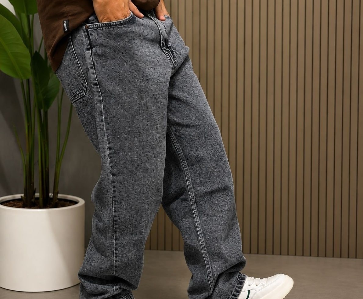 Calça Balão Jeans Streetwear Larga Bag