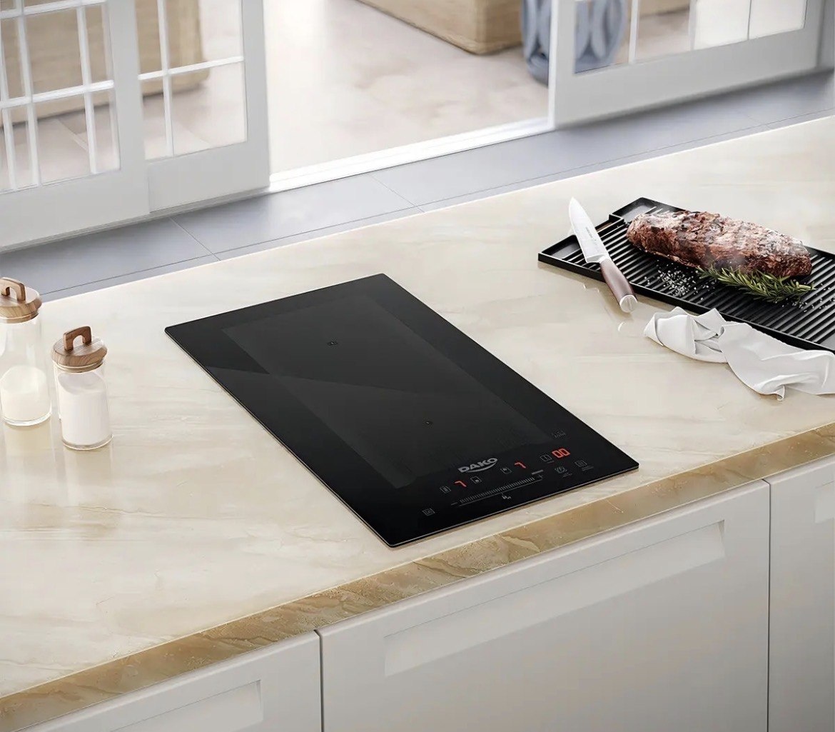 Cooktop De Indução 2 Bocas Dako Com Zona Flexível e 9 Níveis de Potência Mais Turbo