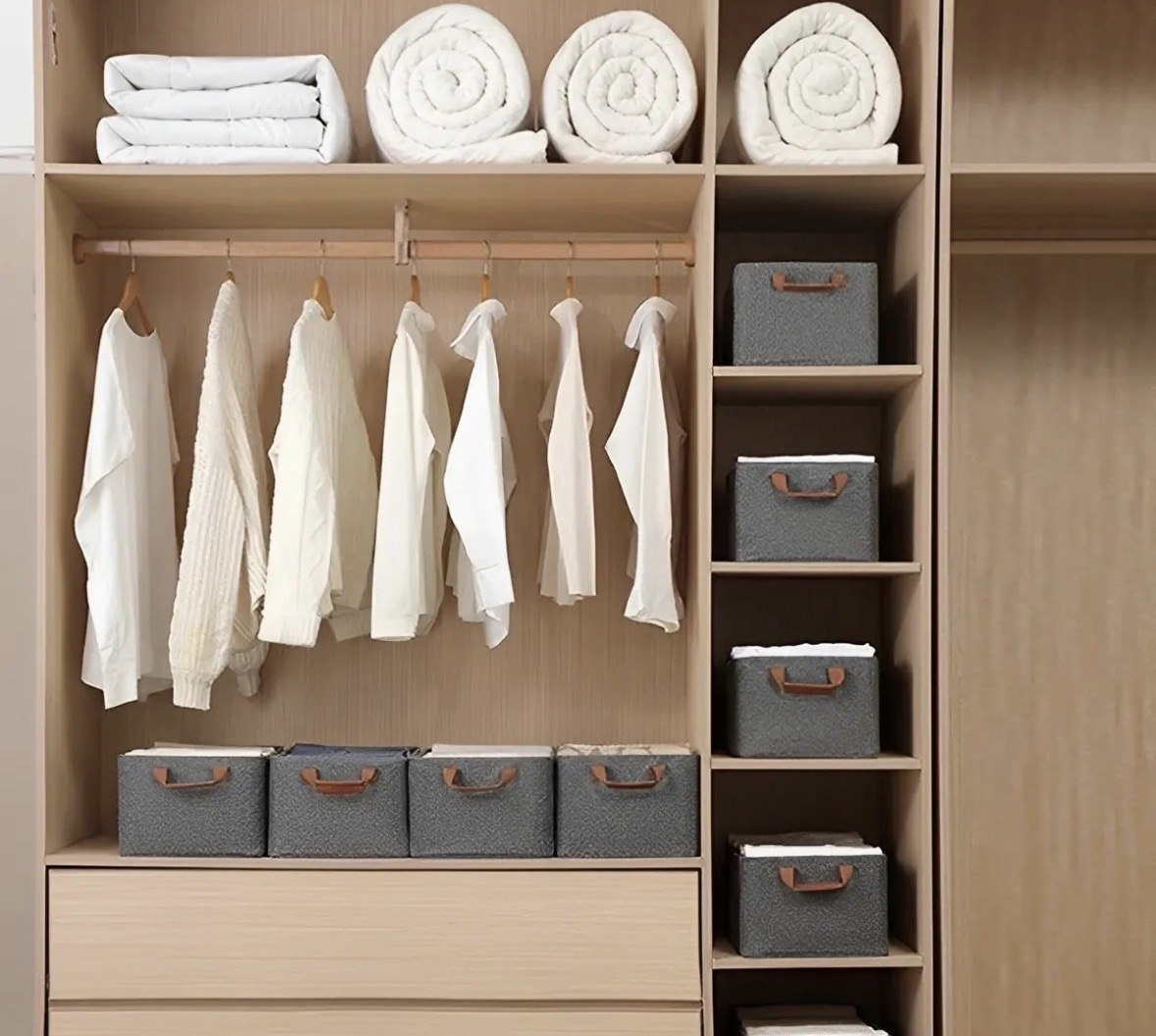 4 Caixas Organizadora De Guarda Roupa Cesto Gaveta Dobrável