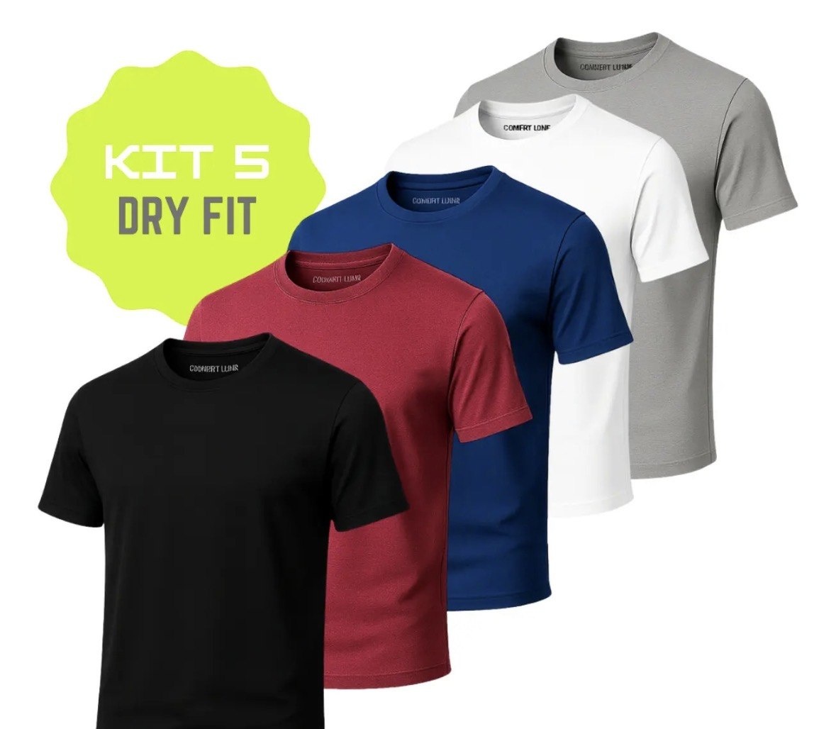 Kit 5 Camisa Masculina Termica Academia Dry Fit Malha Fria