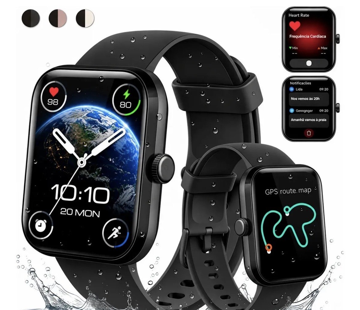 Relógio Inteligente Smartwatch GPS Autônomo Chamadas Bluetooth