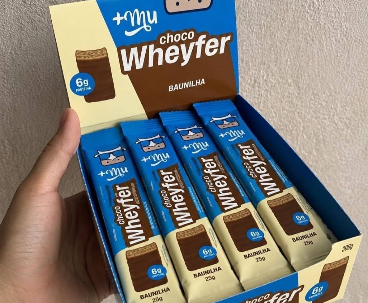 Mu Chocowheyfer Proteico Baunilha - 12 unidades, 6g de proteína