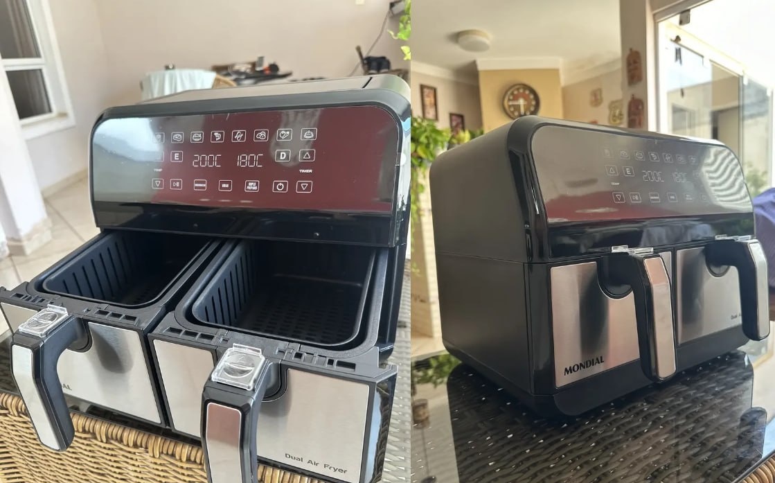 Fritadeira Air Fryer Dual Duplo Cesto 8L Mondial 2200W - 220v