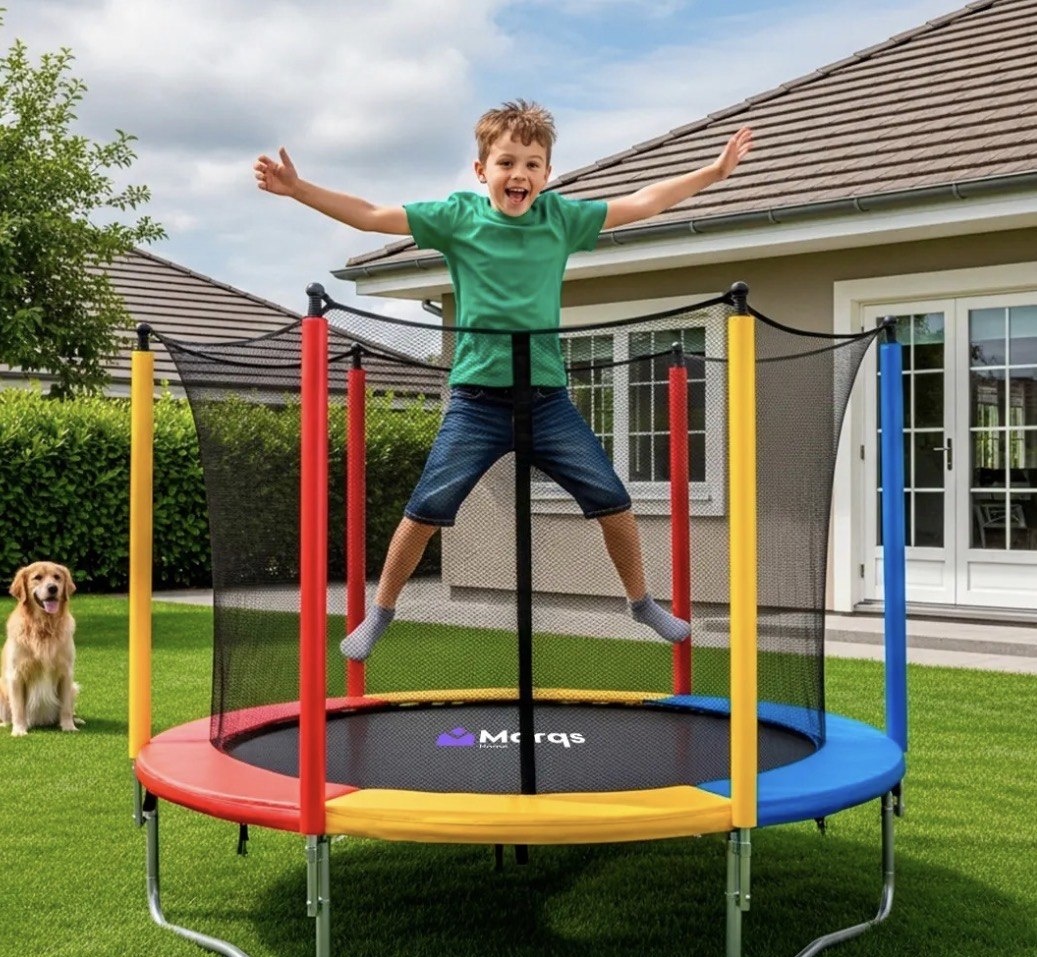 Cama Elástica Infantil Pula-pula Trampolim 1,4m Com Tela De Proteção E Estrutura Reforçada Para Crianças Marqs Home