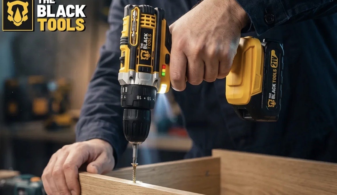 Parafusadeira E Furadeira Impacto The Black Tools 38 Cor Amarelo Frequência 5060 Hz