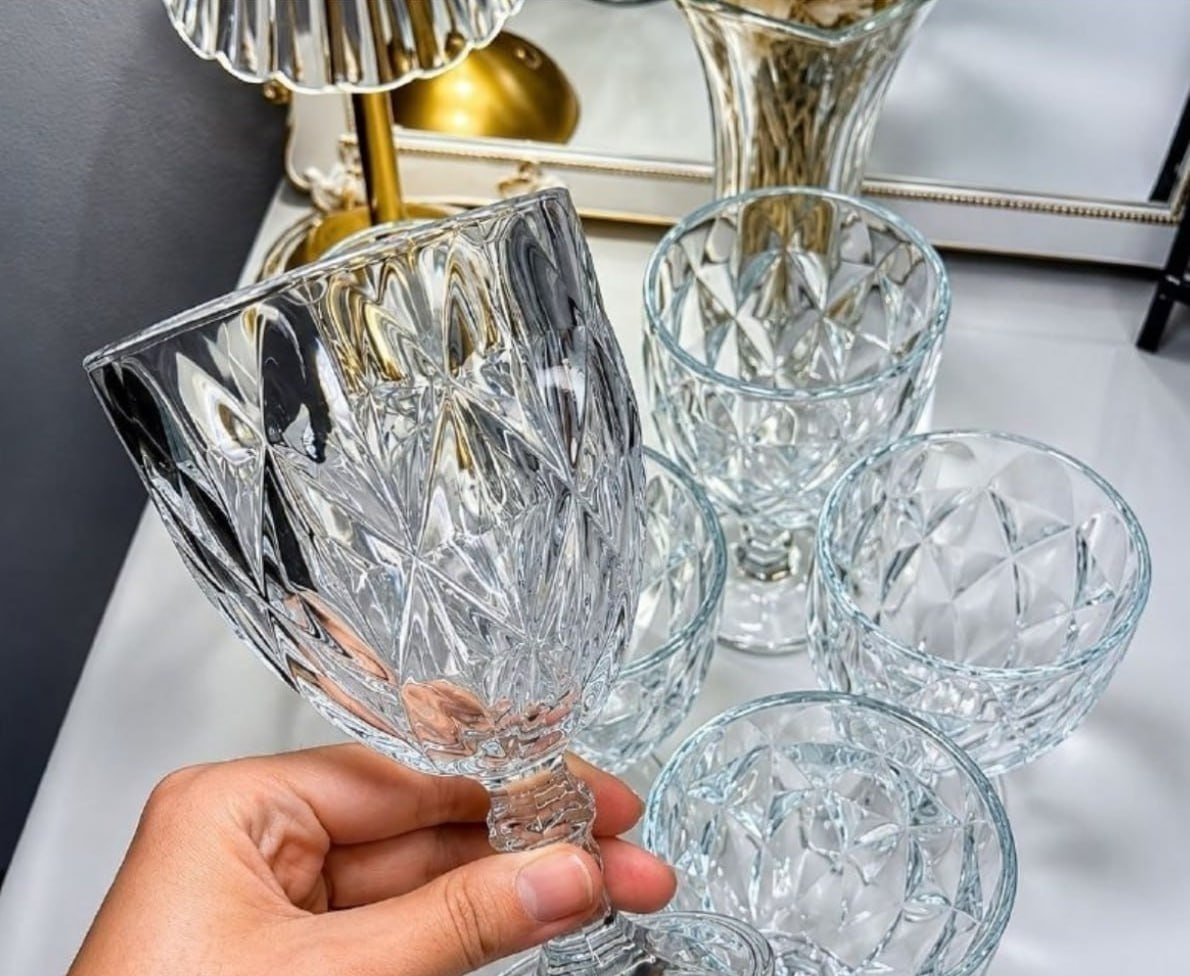 Conjunto de Taças de Vidro 340ml Diamond Line 6 Peças