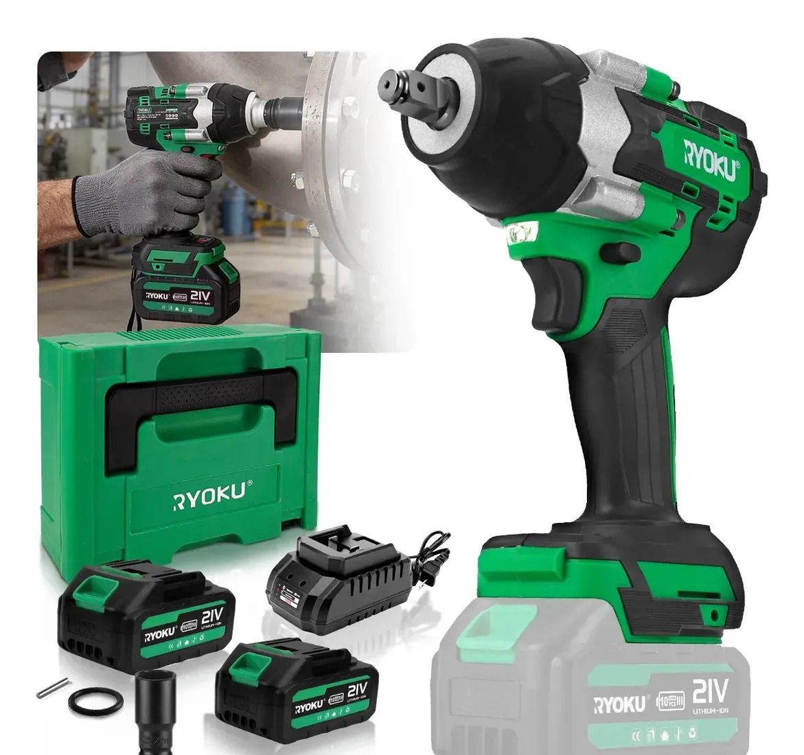 Chave De Impacto 12 700nm Brushless 2 Baterias Maleta