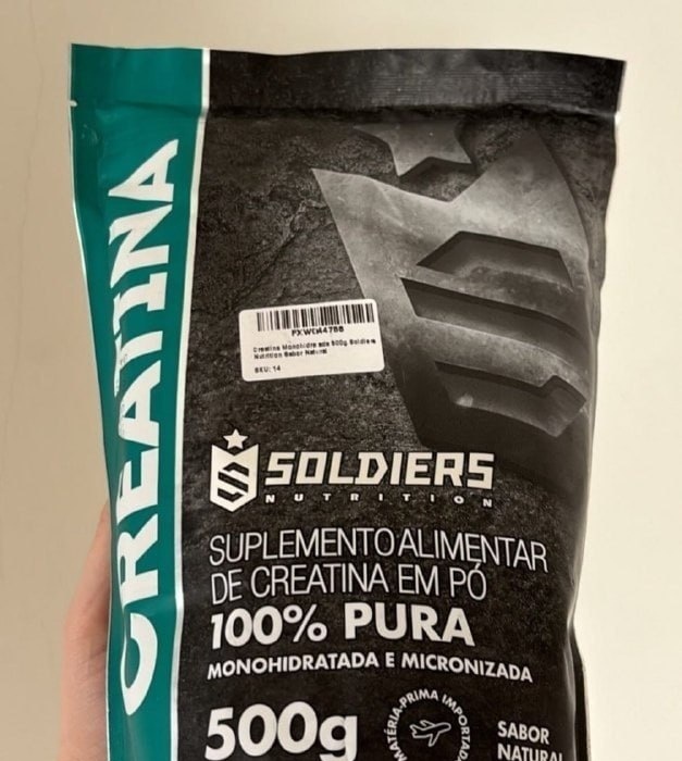 Creatina 500g Suplemento Monohidratada em pó 100 Pura - Soldiers Nutrition
