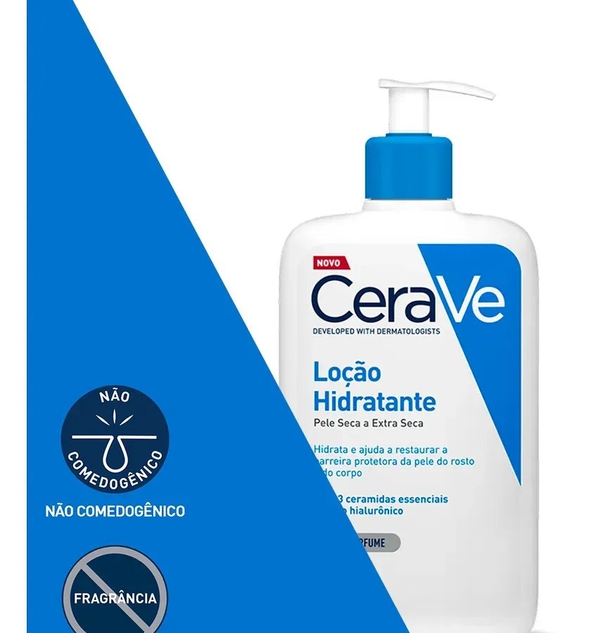 Loção Hidratante Corporal Sem Perfume, com Ceramidas Essenciais e Ácido Hialurônico, Textura Fluida CeraVe 473ml