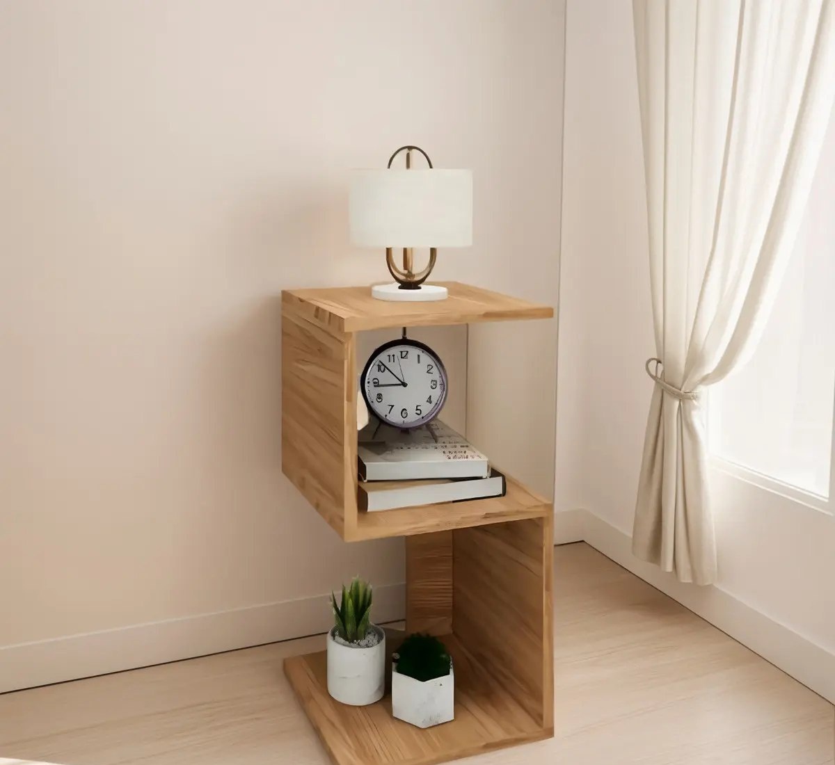 Mesa De Cabeceira Nicho De Mdp Mesinha Quarto Sala Decoração Brovália Marrom