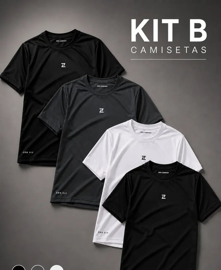 Kit 4 Camisetas Masculina Academia Dry Fit Corrida Esportiva