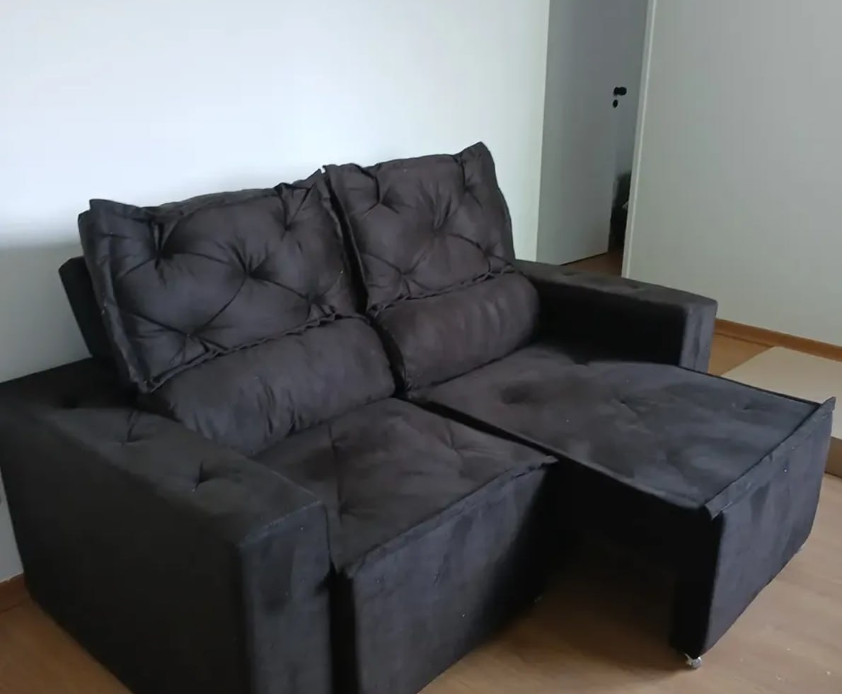 Sofá Retrátil E Reclinável Com Molas 1,80m Livia Suede