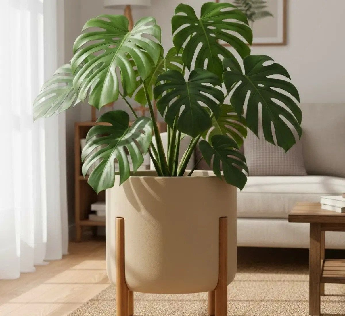Vaso Para Plantas Com Suporte De Madeira Decoração Casa Sala