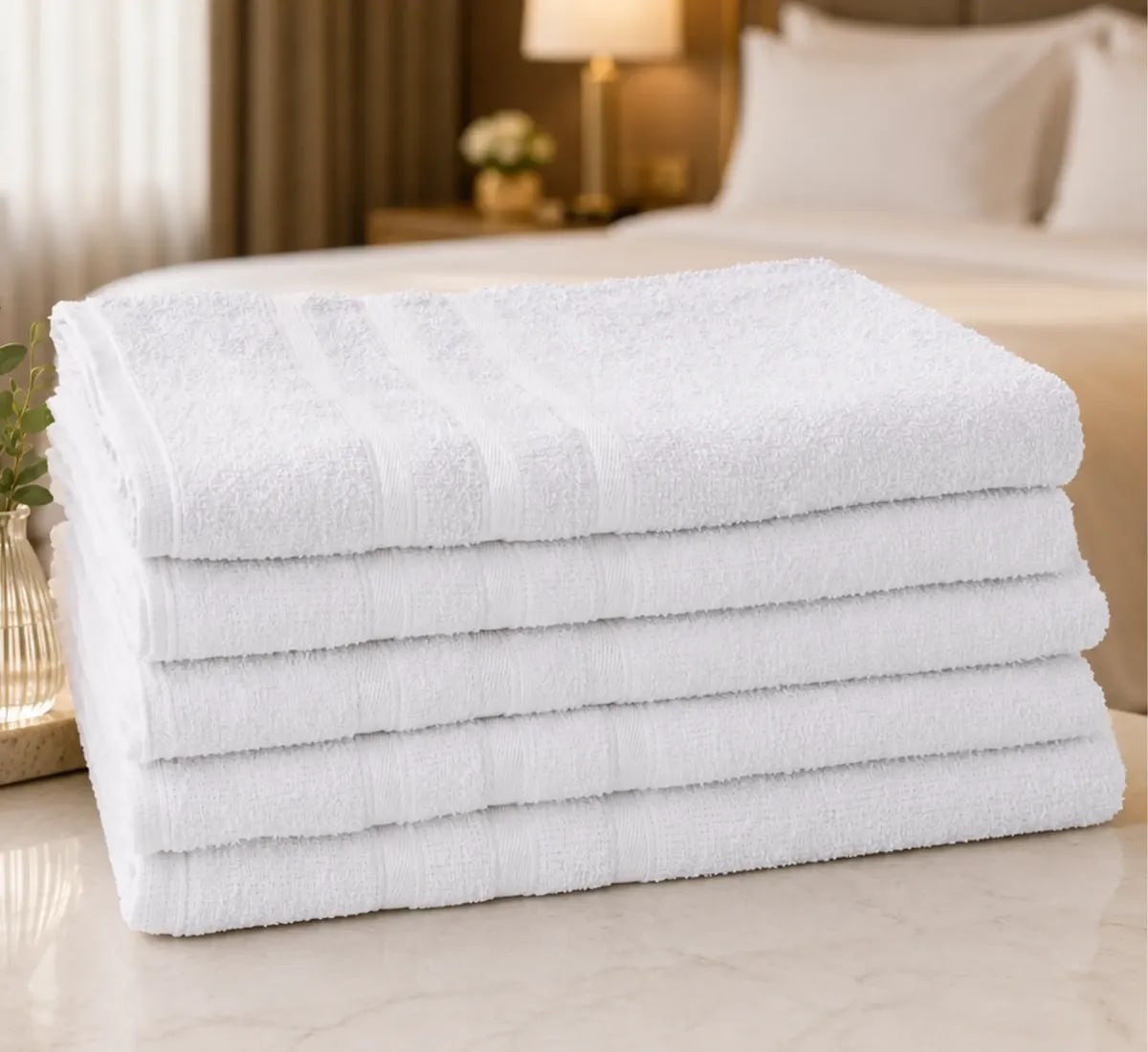 Kit 5 Toalhas Banho Grossa Hotel Luxo 75x150cm Branco