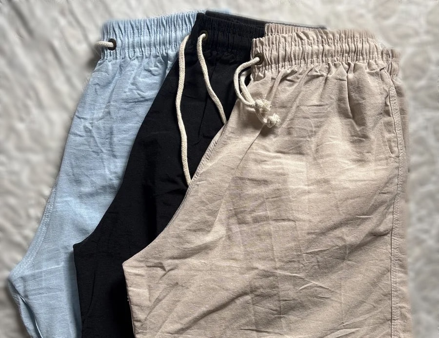 Kit 03 Un. Short De Linho Bermuda Leve