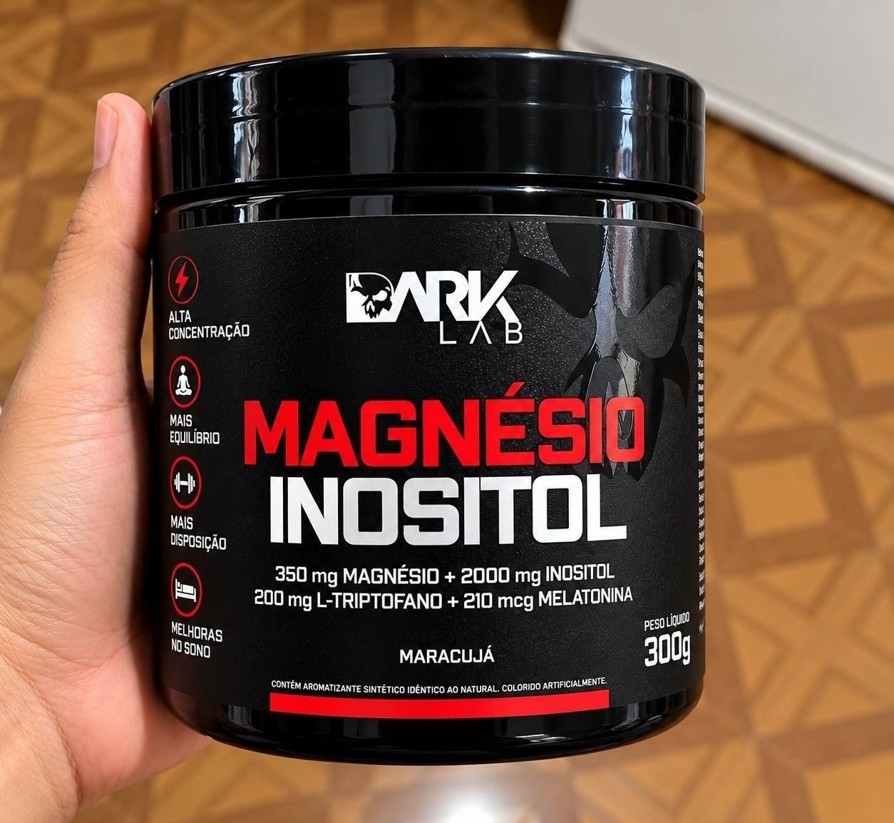 Magnésio E Inositol Taurina Melatonina Maracujá 300g Dark Lab