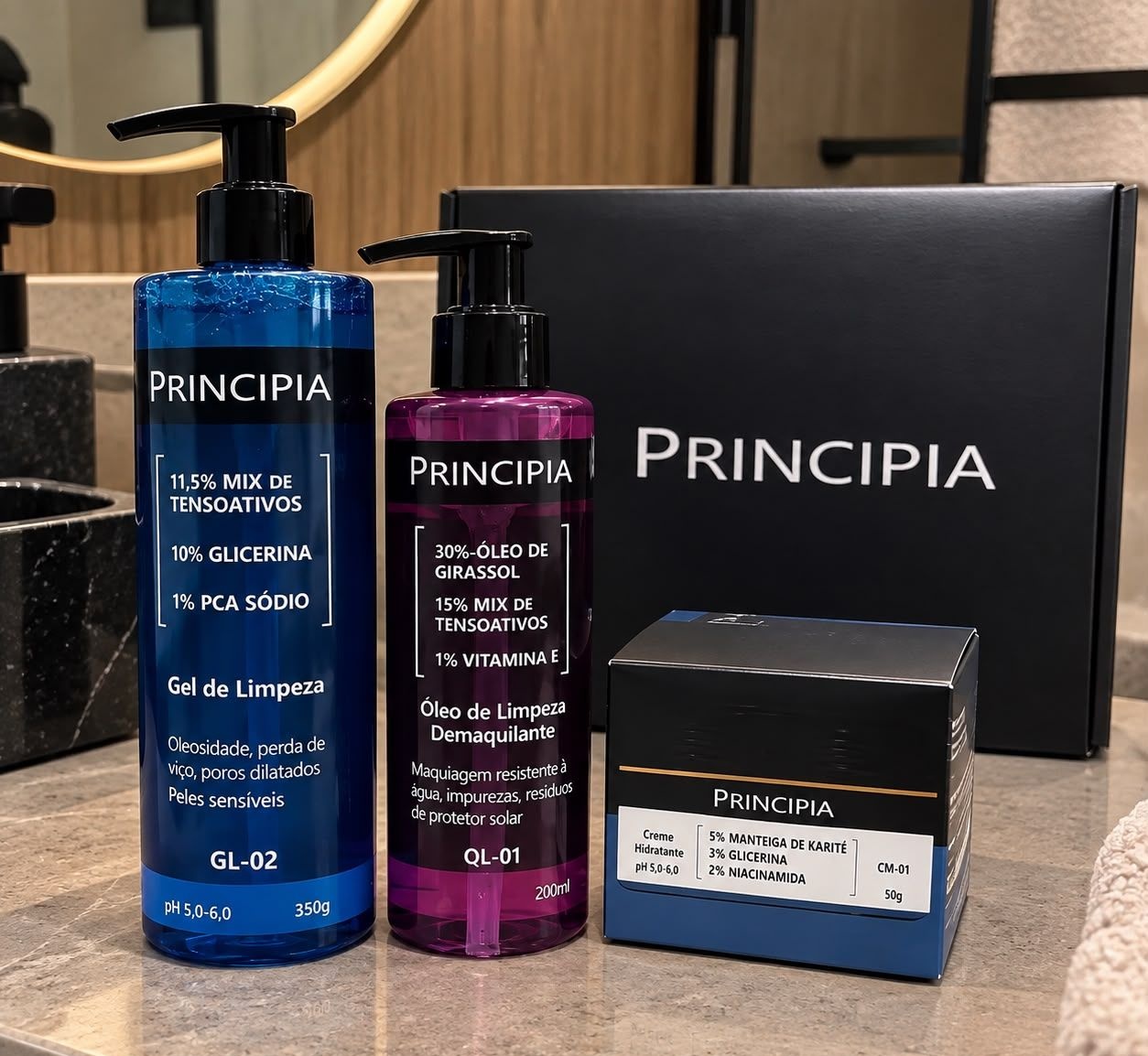 Principia Kit Limpeza E Hidratação Ch-01  Ol-01  Gl-02