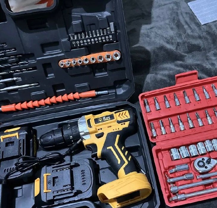 Furadeira Parafusadeira De Impacto 2 Baterias 21v  46 Peças
