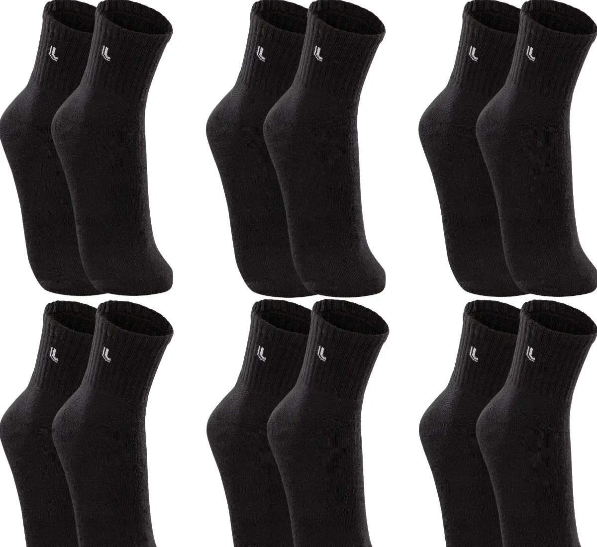 Kit 6 Pares Meias Lupo Cano Médio Esportivas Academia