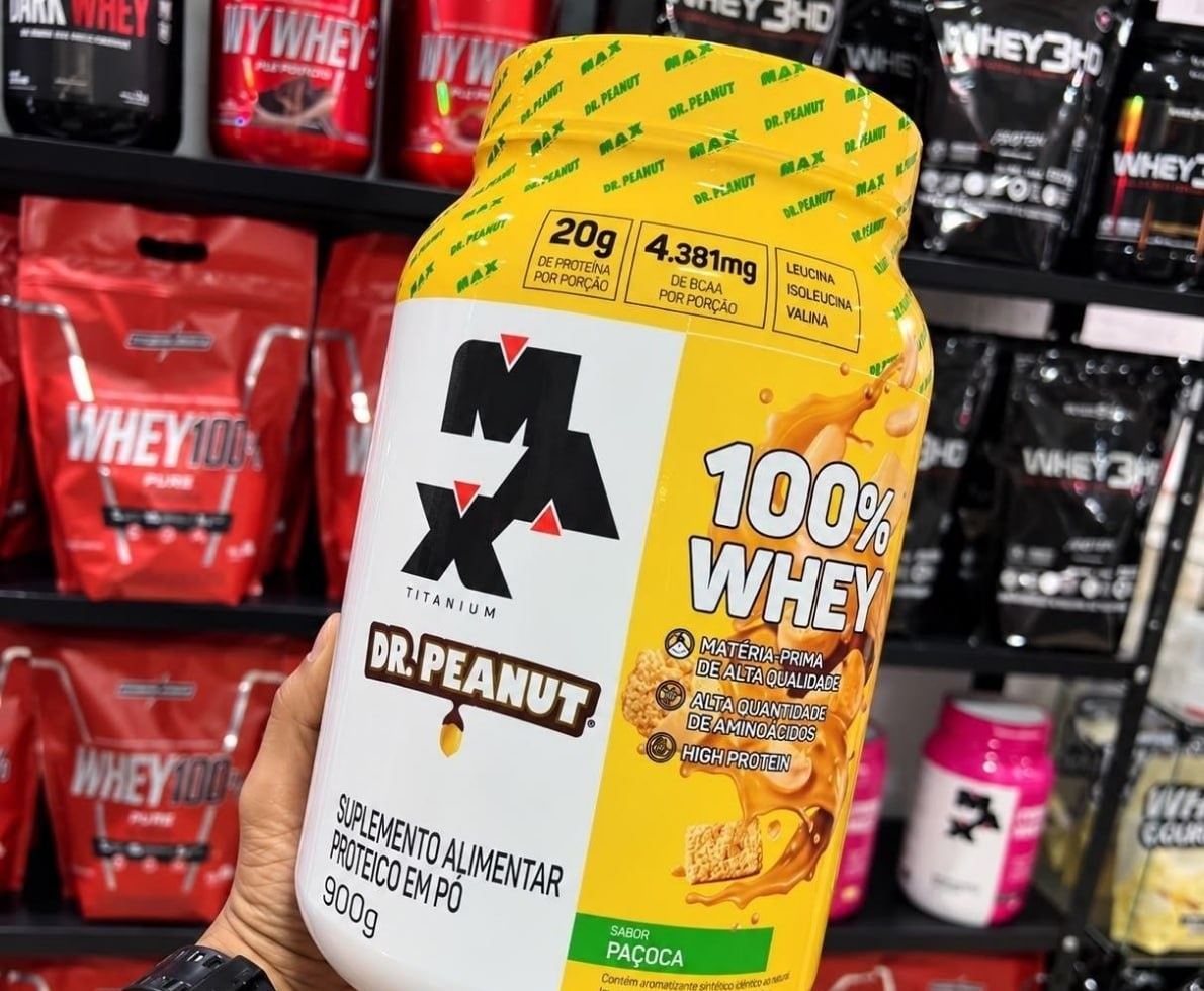 100 Whey Max Titanium x Dr. Peanut 900g, Paçoca