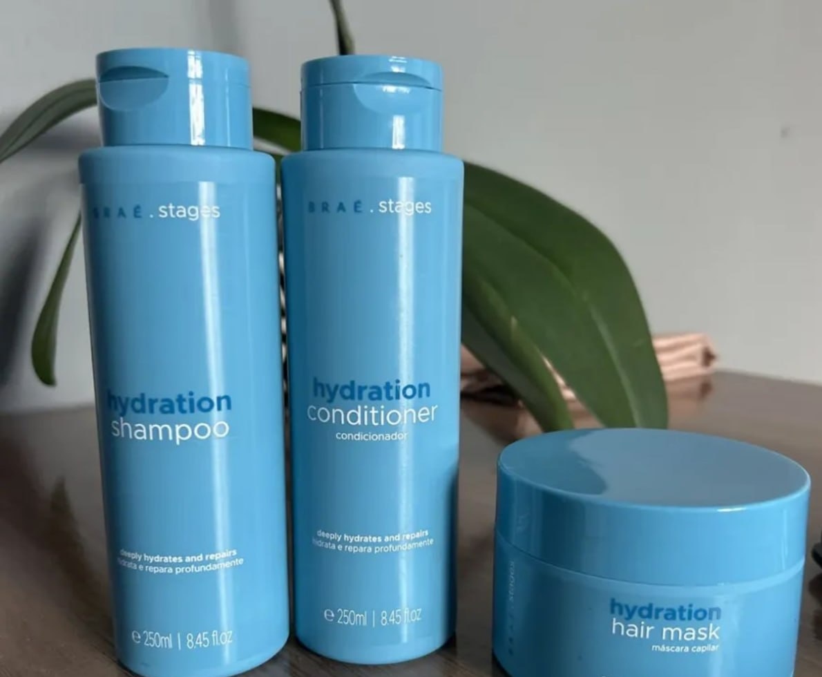 Kit Stages Hydration Braé Shampoo  Condicionador  Máscara