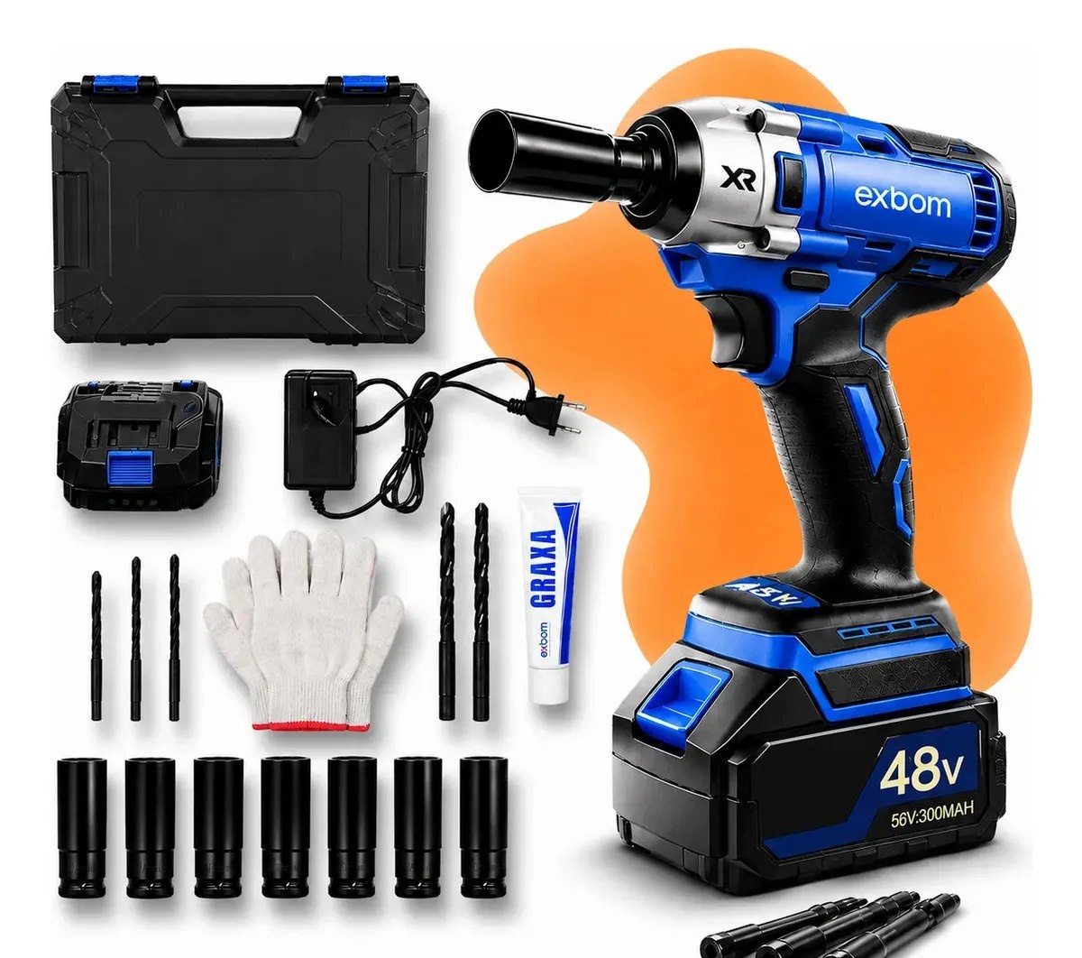 Chave De Impacto Parafusadeira Furadeira  Kit De Soquetes De Impacto