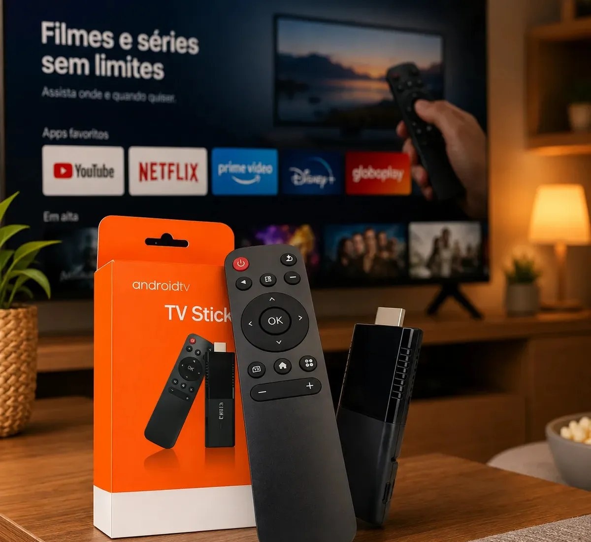 Tv Stick 4k Android Chromecast Smart Hdmi Wifi Ao Vivo