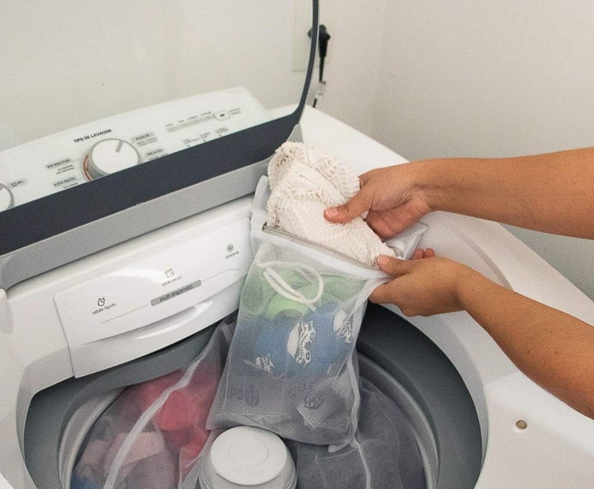 Oikos - Kit 3 Sacos para Lavar Roupas Delicadas com Zíper
