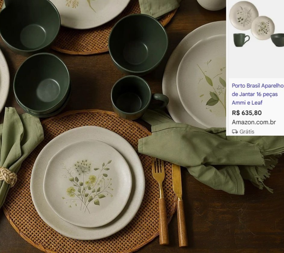 Aparelho de Jantar Ammi E Leaf Porto Brasil 16 Pçs