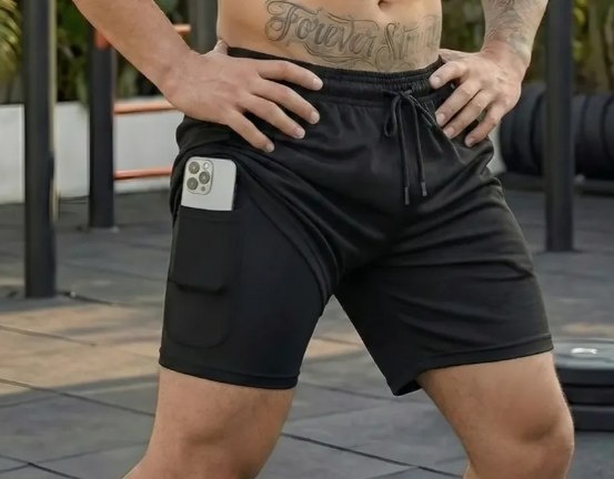 Kit 4 Shorts 2 Em 1 Duplo Dryfit Compressão Térmic