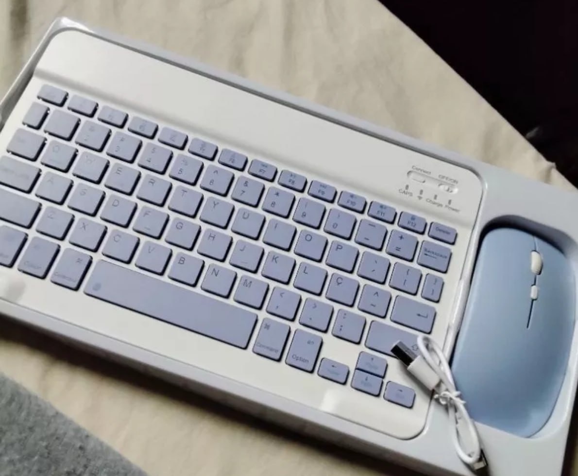 Kit Teclado e Mouse Sem Fio Bluetooth várias cores