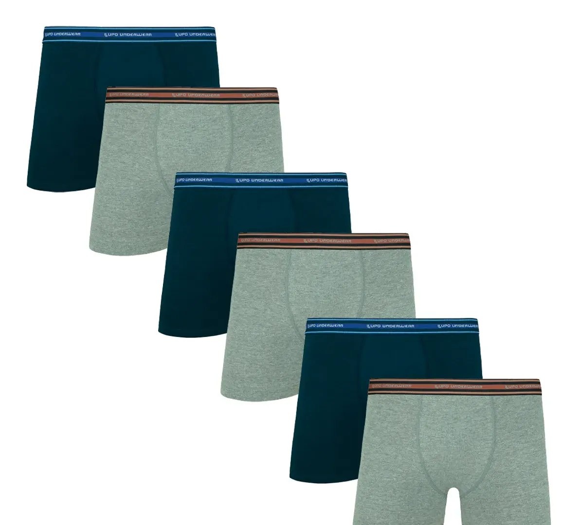 Kit Com 6 Cuecas Boxer Algodão Adulto Lupo