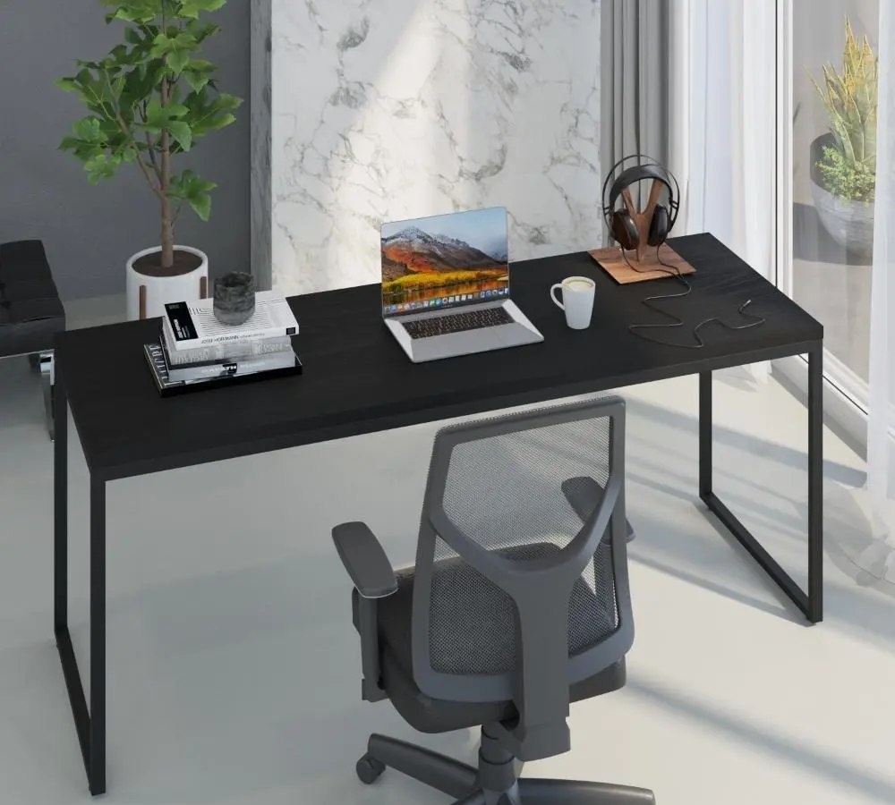 Mesa Para Escritório Diretor 1,80m Dynamica Cor Preto Ônix