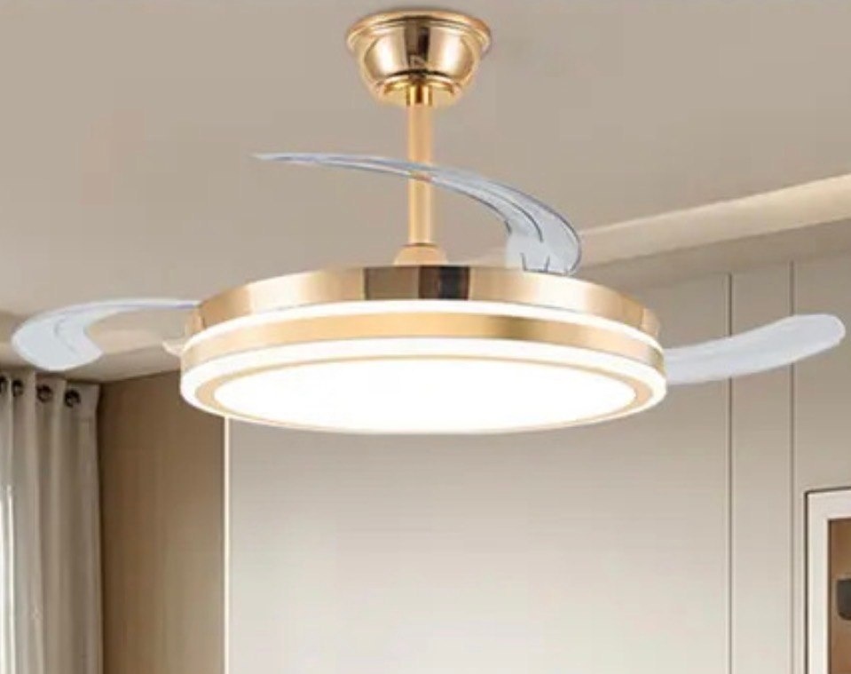 Ventilador de Teto Silencioso com Controle Remoto Nepul Ouro 3 60Hz Ouro Branco 106,7m Plástico