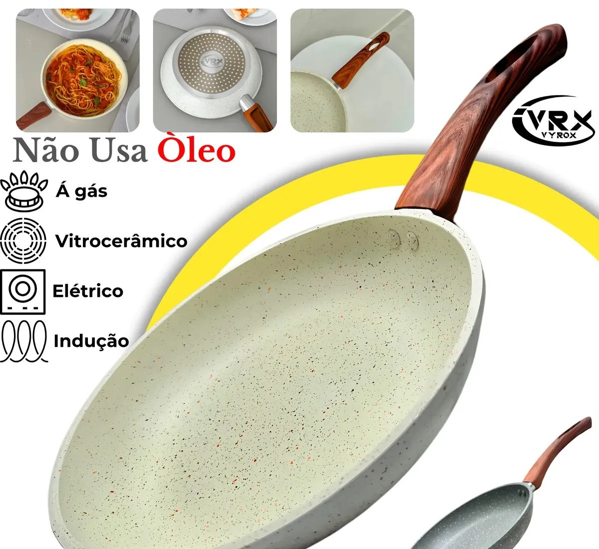 Frigideira Cerâmica 24cm Grande Premium Antiaderente