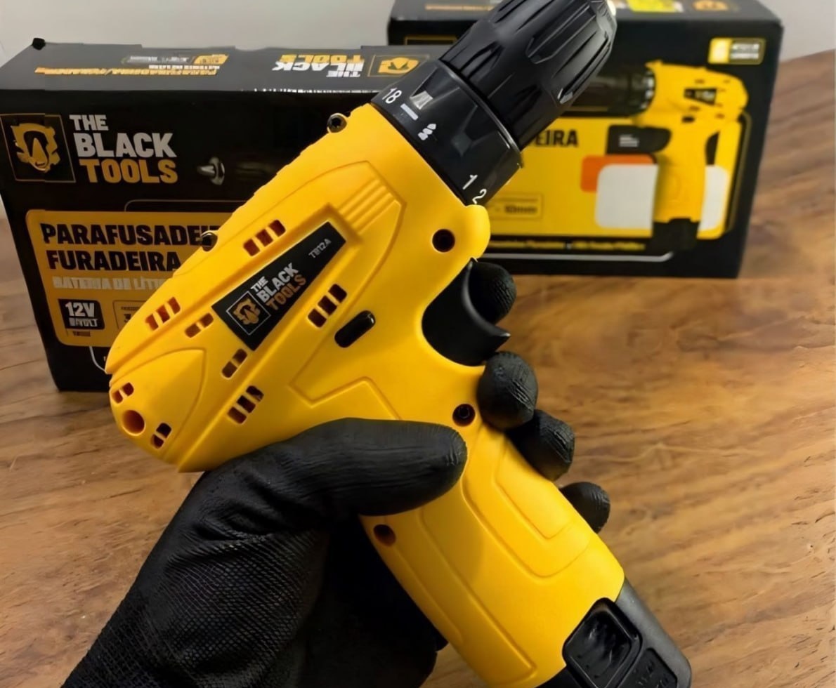 Parafusadeira Furadeira The Black Tools TB12A 38 à Bateria Bivolt 127220V
