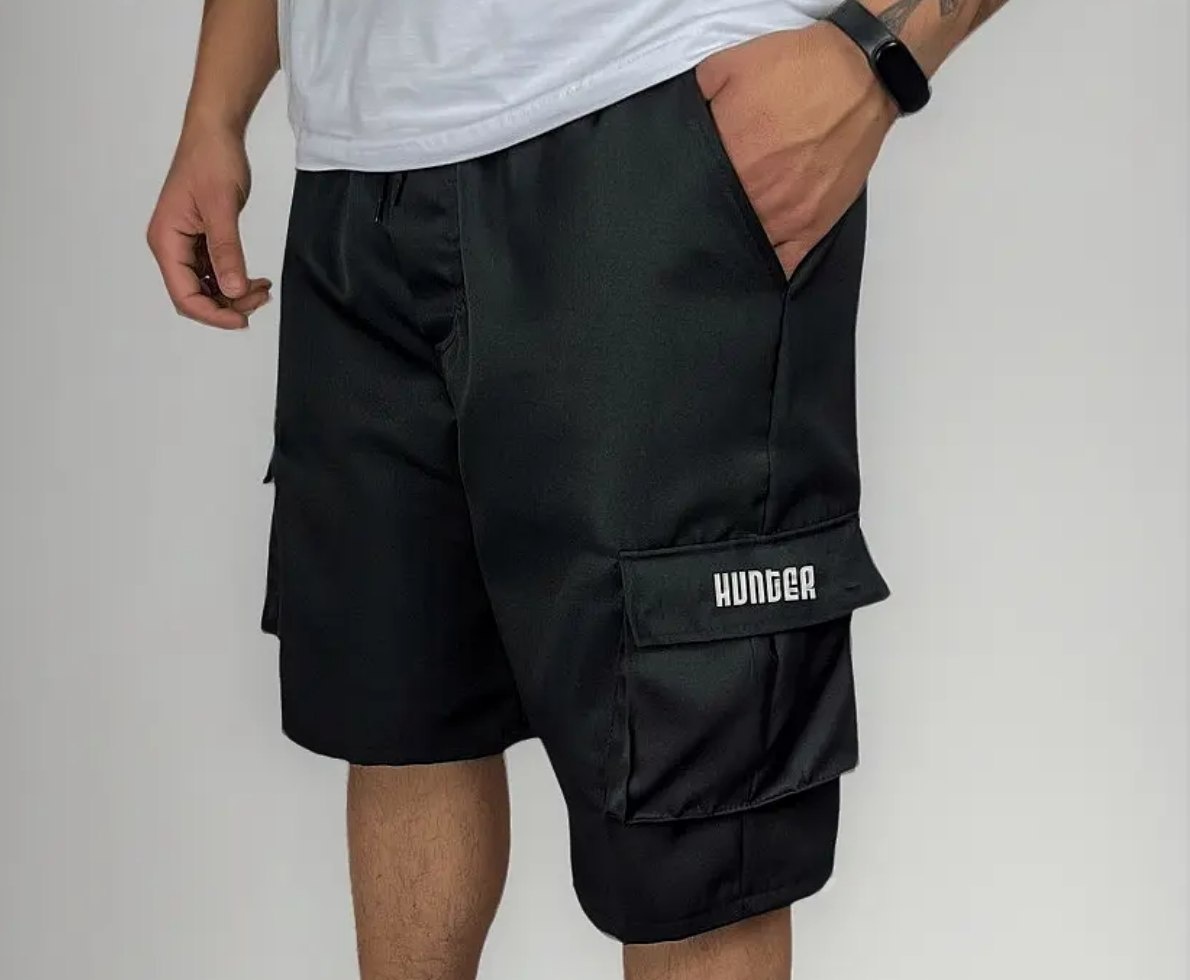 Bermudas Cargo Corta Vento Masculina com 5 Bolsos