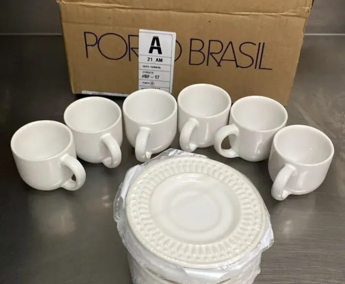 Jogo de Café Porto Brasil Cerâmica 12 Peças 72ml
