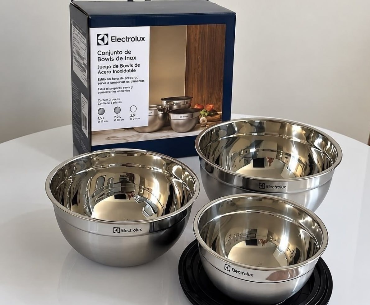 Conjunto 3 Bowls Tigelas Inox Electrolux