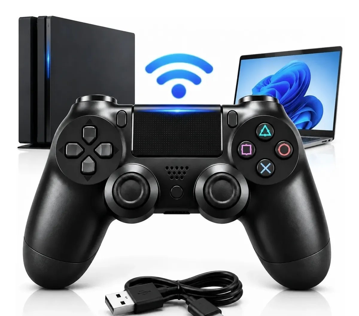Controle Gamer Sem Fio Compatível PCPS4 Bluetooth Joystick