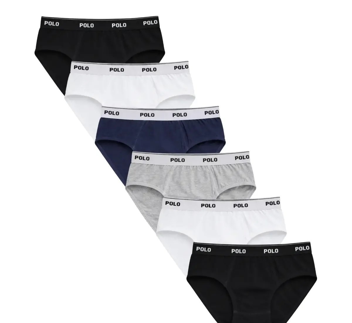 Kit 6 Cuecas Slip Polostar Cotton 100 Algodão Adulto